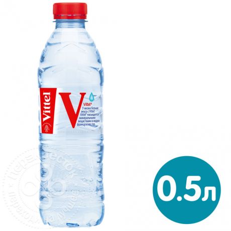 Вода Vittel минеральная столовая негазированная 500мл (упаковка 12 шт.)