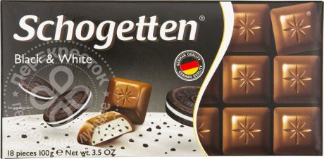 Шоколад Schogetten Black & White Молочный с кусочками печенья 100г (упаковка 6 шт.)