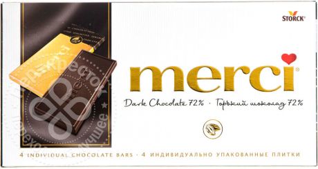 Шоколад Merci Горький 72% 100г (упаковка 6 шт.)