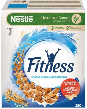 Хлопья Nestle Fitness из цельной пшеницы 250г (упаковка 6 шт.)