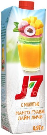 Напиток J-7 Лайм-личи Манго-гуава 970мл (упаковка 12 шт.)