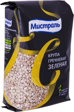 Крупа Мистраль Гречневая зеленая 450г (упаковка 6 шт.)