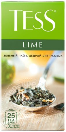 Чай зеленый Tess Lime 25 пак (упаковка 3 шт.)