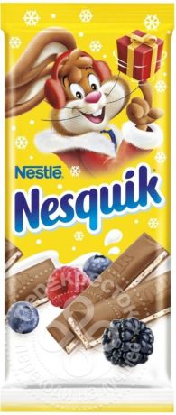 Шоколад Nesquik Молочный с молочной начинкой ягодами и злаками 100г (упаковка 6 шт.)