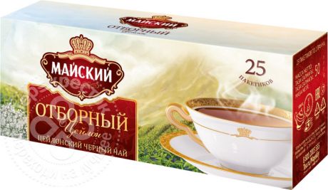 Чай черный Майский Отборный Цейлон 25 пак (упаковка 3 шт.)