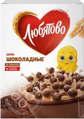 Готовый завтрак Любятово Шарики шоколадные 250г (упаковка 6 шт.)