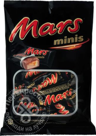 Шоколадный батончик Mars Minis 14шт*13г (упаковка 9 шт.)