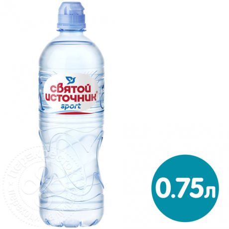 Вода Святой Источник Спорт питьевая негазированная 750мл (упаковка 12 шт.)