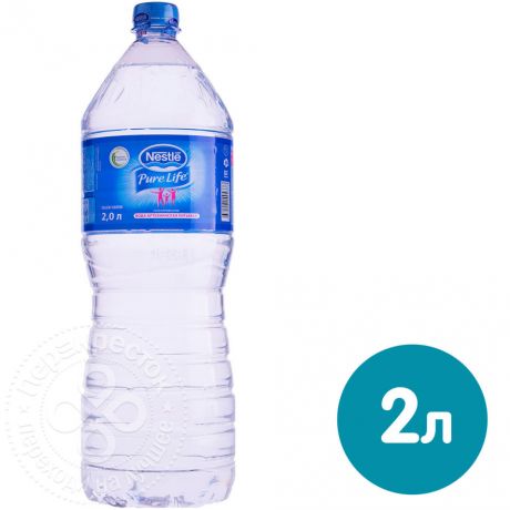 Вода Nestle Pure Life артезианская питьевая негазированная 2л (упаковка 6 шт.)