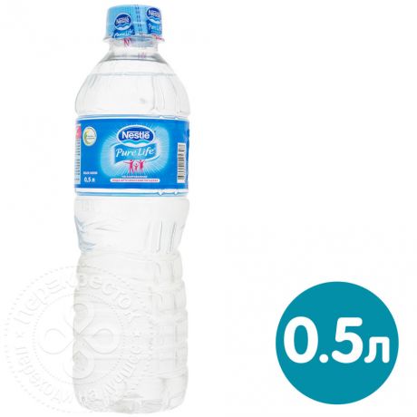 Вода Nestle Pure Life артезианская питьевая негазированная 500мл (упаковка 12 шт.)