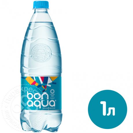 Вода Bonaqua питьевая негазированная 1л (упаковка 6 шт.)