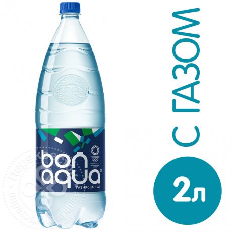 Вода Bonaqua питьевая газированная 2л (упаковка 3 шт.)