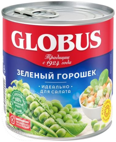 Горошек Globus зеленый 400г (упаковка 12 шт.)