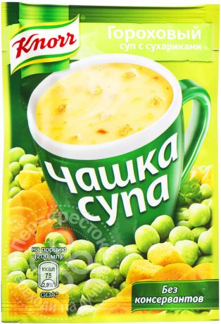 Суп Knorr Чашка Супа Гороховый суп с сухариками 21г (упаковка 12 шт.)