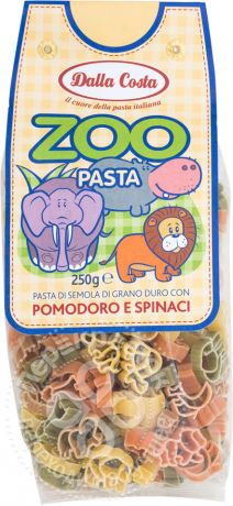 Макароны Dalla Costa Zoo фигурные Томаты и шпинат 250г (упаковка 6 шт.)