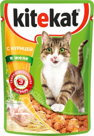 Корм для кошек Kitekat с курицей в желе 85г (упаковка 28 шт.)