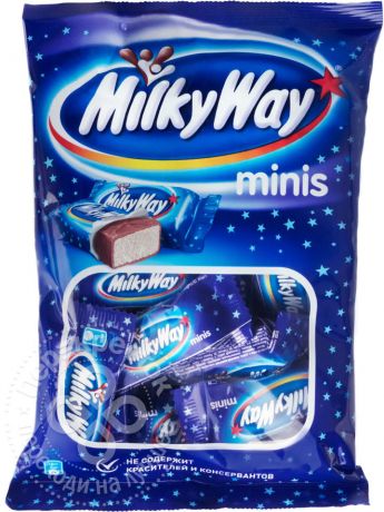 Шоколадный батончик Milky Way Minis 16шт*11г (упаковка 9 шт.)