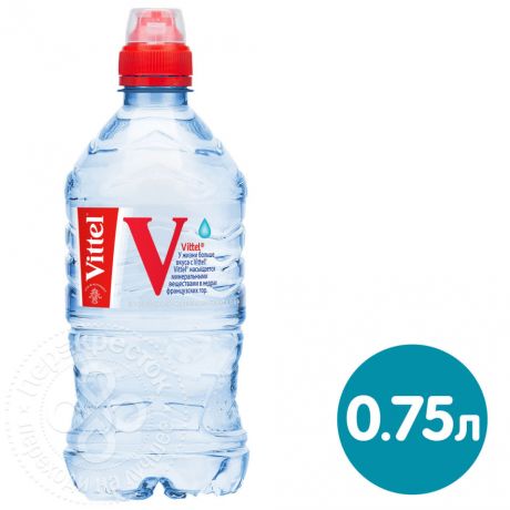 Вода Vittel минеральная столовая негазированная 750мл (упаковка 12 шт.)