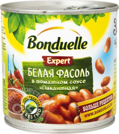 Фасоль Bonduelle Пикантная белая в томатном соусе 400г (упаковка 6 шт.)