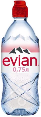 Вода Evian минеральная столовая негазированная 750мл (упаковка 6 шт.)