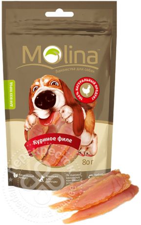 Лакомство для собак Molina Куриное филе 80г (упаковка 6 шт.)