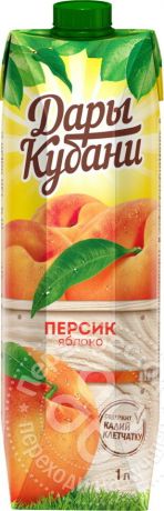Нектар Дары Кубани Персик-яблоко 1л (упаковка 6 шт.)