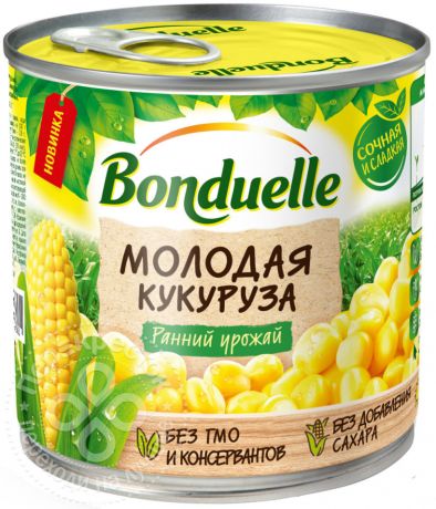 Кукуруза Bonduelle Молодая сладкая 340г (упаковка 6 шт.)