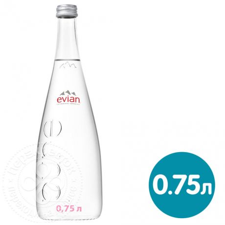 Вода Evian минеральная столовая негазированная 750мл (упаковка 12 шт.)