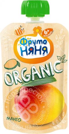 Пюре ФрутоНяня Organic Манго 90г (упаковка 6 шт.)