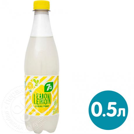 Напиток 7UP Lemon Искрящийся лимонад 500мл (упаковка 12 шт.)