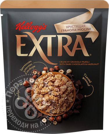 Гранола-мюсли Extra с темным шоколадом и фундуком 300г (упаковка 6 шт.)