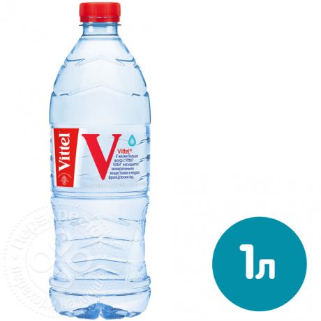 Вода Vittel минеральная столовая негазированная 1л (упаковка 6 шт.)