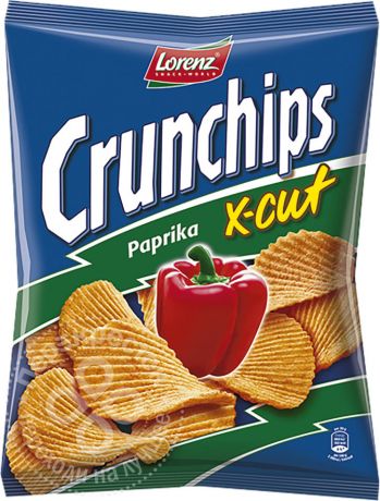 Чипсы Lorenz Crunchips X-Cut со вкусом паприки 140г (упаковка 6 шт.)