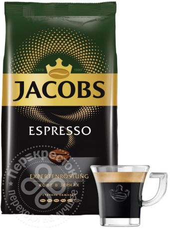 Кофе в зернах Jacobs Espresso 1кг (упаковка 3 шт.)