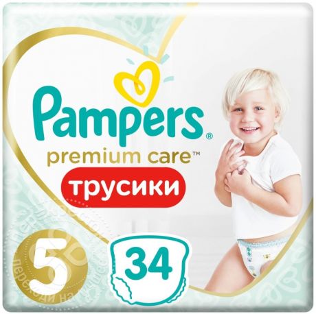 Подгузники-трусики Pampers Premium Care Pants №5 12-17кг 34шт (упаковка 3 шт.)