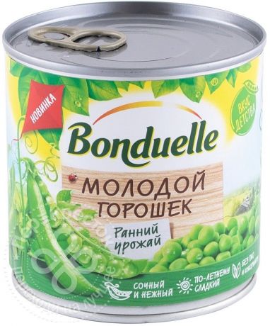 Горошек Bonduelle зеленый Молодой 400г (упаковка 6 шт.)