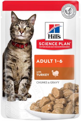 Корм для кошек Hills Science Plan кусочки в соусе с Индейкой 85г (упаковка 12 шт.)