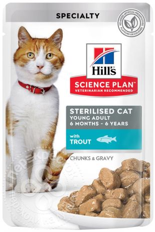 Корм для кошек Hills Science Plan для стерилизованных Форель в соусе 85г (упаковка 12 шт.)