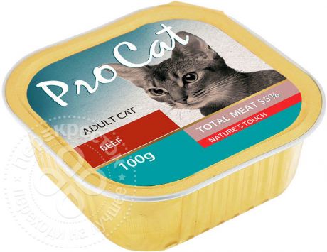 Корм для кошек Pro Cat Говядина 100г (упаковка 12 шт.)