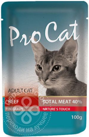 Корм для кошек Pro Cat Говядина 100г (упаковка 24 шт.)