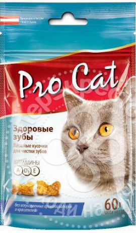 Лакомство для кошек Pro Cat Здоровые зубы 60г (упаковка 6 шт.)