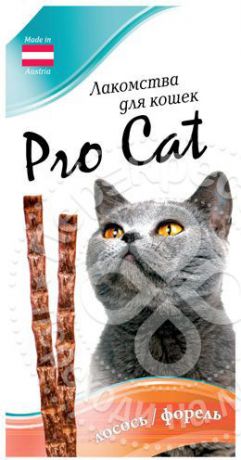 Лакомство для кошек Pro Cat Лакомые палочки Лосось форель 13.5см 15г (упаковка 6 шт.)