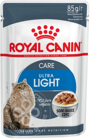 Корм для кошек Royal Canin Ultra Light Мясо в соусе 85г (упаковка 12 шт.)