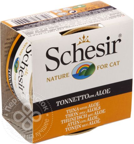 Корм для кошек Schesir Тунец с алое 85г (упаковка 12 шт.)