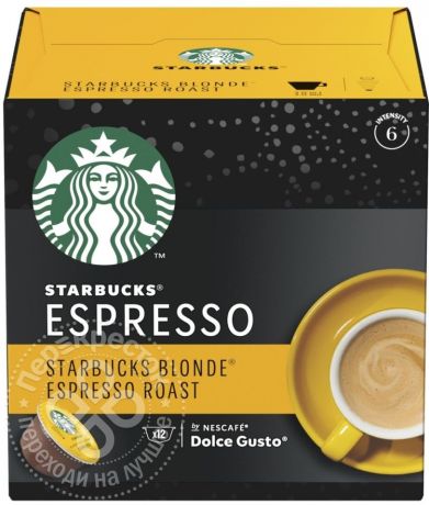 Кофе в капсулах Starbucks Blonde Espresso Roast для системы Nescafe Dolce Gusto 12шт (упаковка 3 шт.)