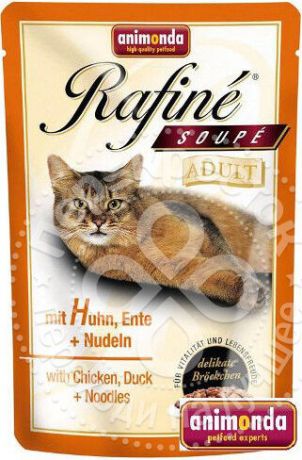 Корм для кошек Animonda Rafine Soupe Коктейль из курицы утки и пасты 100г (упаковка 24 шт.)