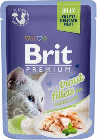Корм для кошек Brit Premium Форель желе 85г (упаковка 24 шт.)