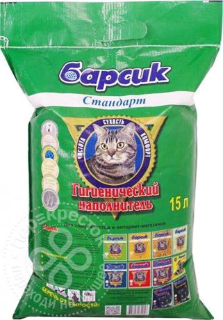 Наполнитель для кошачьего туалета Барсик впитывающий 15л (упаковка 2 шт.)