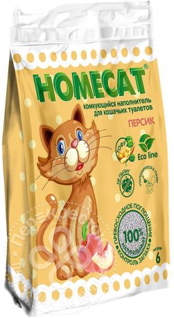Наполнитель для кошачьего туалета Homecat Персик 6л (упаковка 2 шт.)