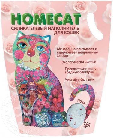 Наполнитель для кошачьего туалета Homecat Роза 3.8л (упаковка 2 шт.)